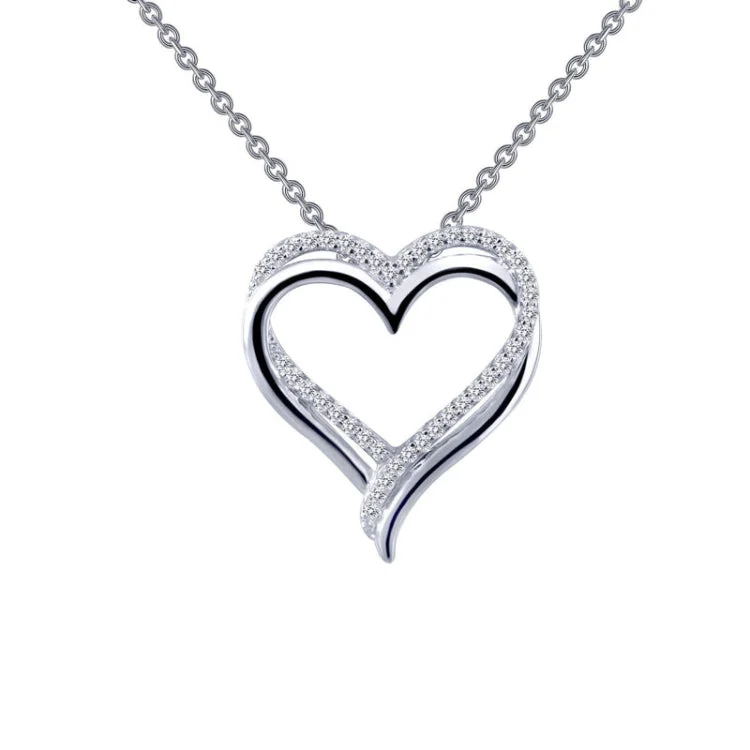 Ladies heart necklace-Double-Heart Pendant Necklace