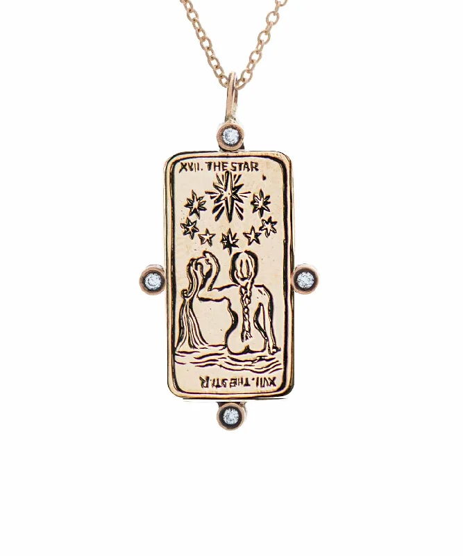 Ladies short necklace-Diamond Star II. Tarot Card Necklace - Ready-to-ship