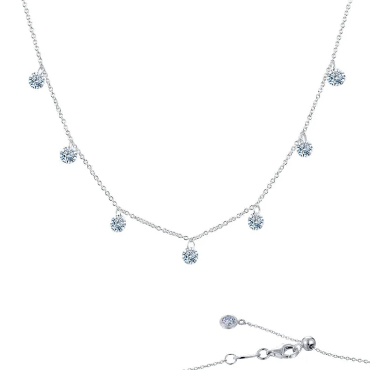 Ladies gemstone charm necklace-Frameless Raindrop Necklace