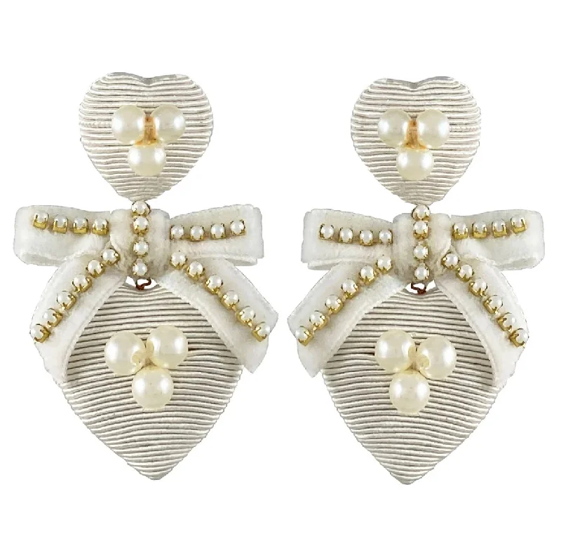 Ladies sparkling stud earrings-Valentina Drop Pearl