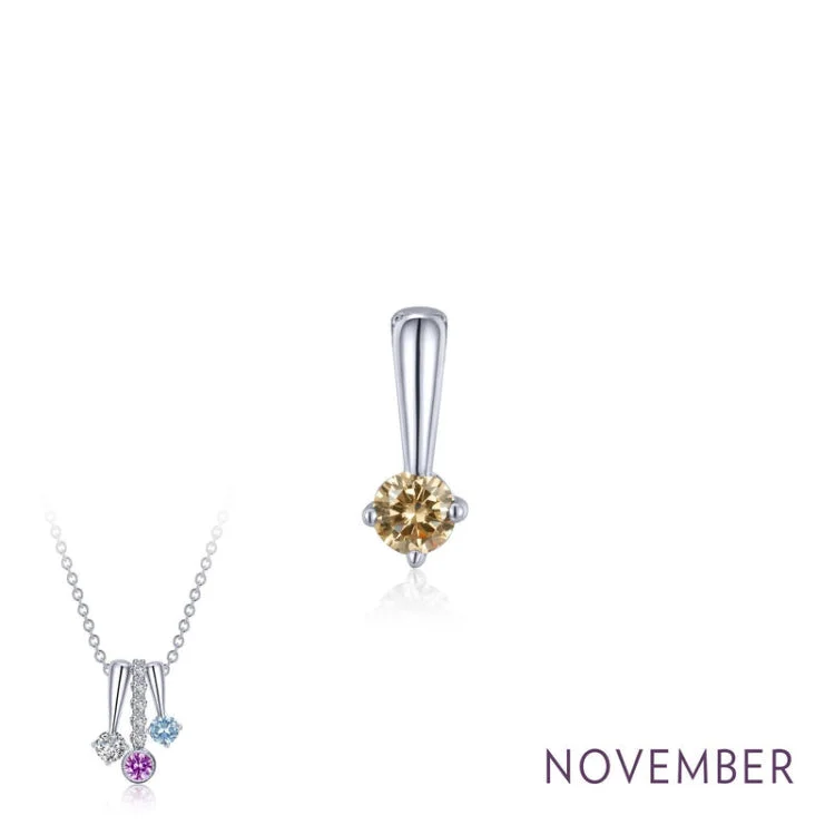 Ladies double-layer necklace-November Birthstone Love Pendant