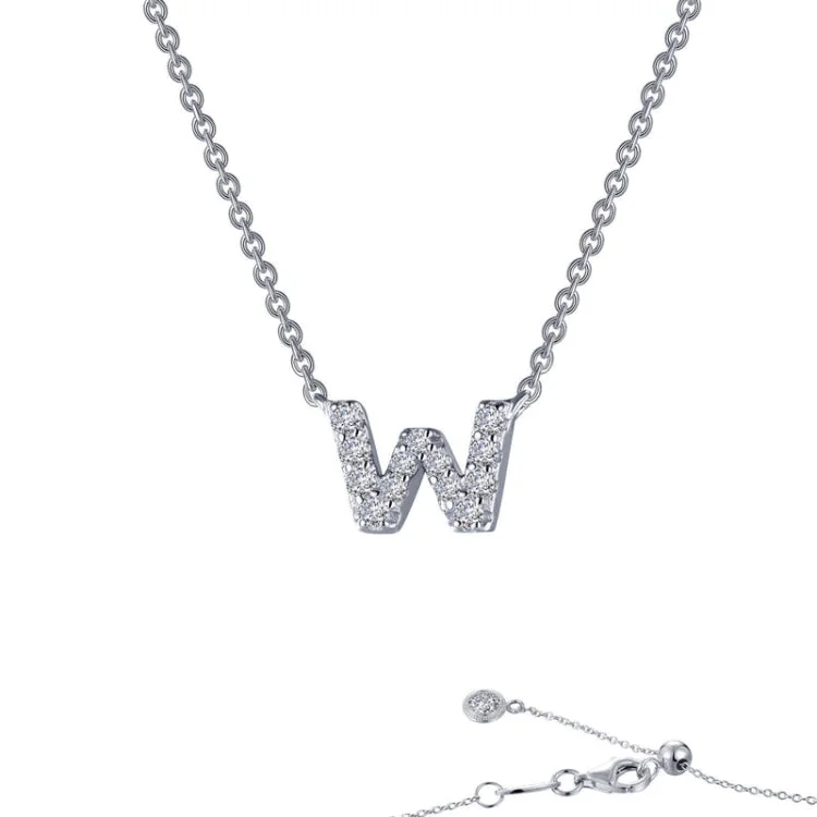 Ladies long necklace-Letter W Pendant Necklace