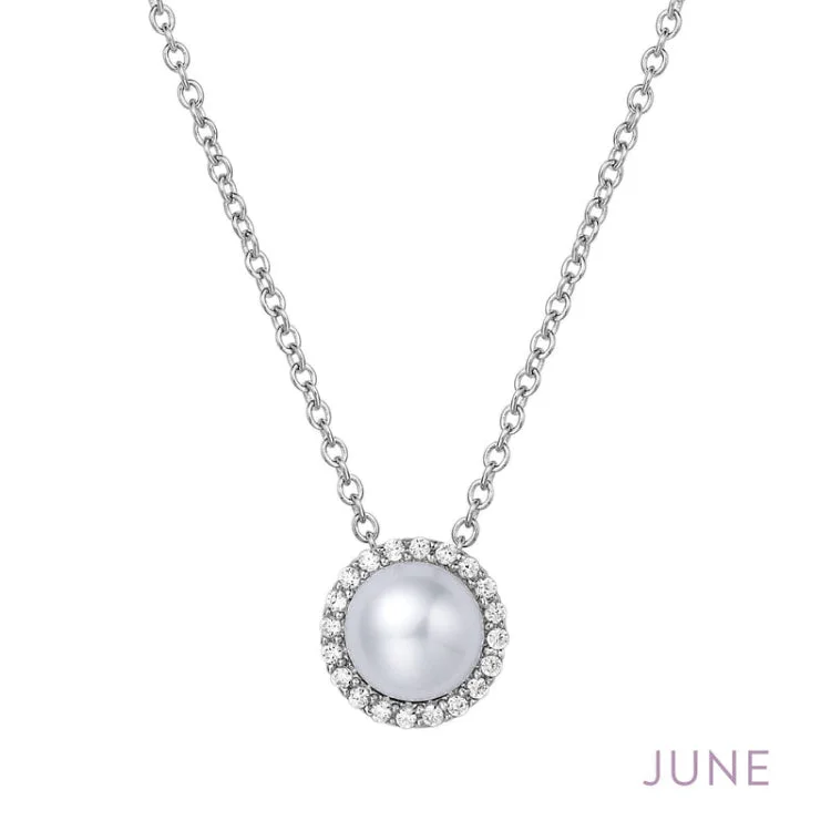 Ladies sleek necklace-June Birthstone Necklace