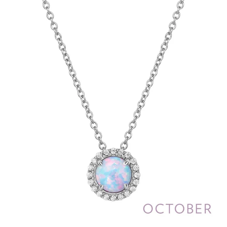 Ladies gemstone pendant necklace-October Birthstone Necklace