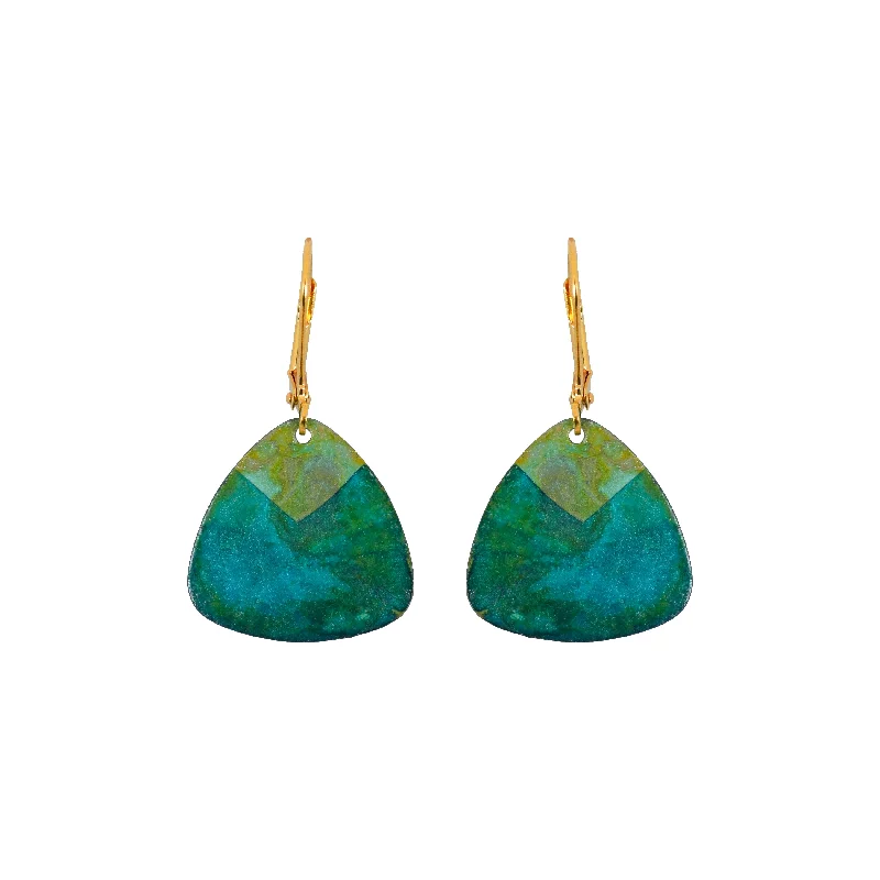 Ladies diamond drop earrings-Teal Isla Earrings