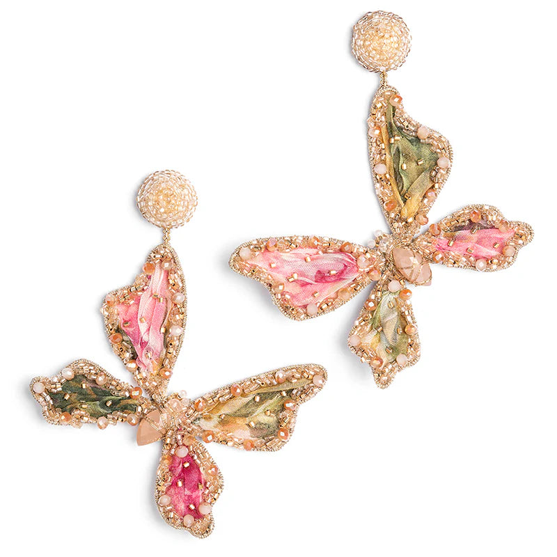 Ladies flower earrings-Finna Butterfly