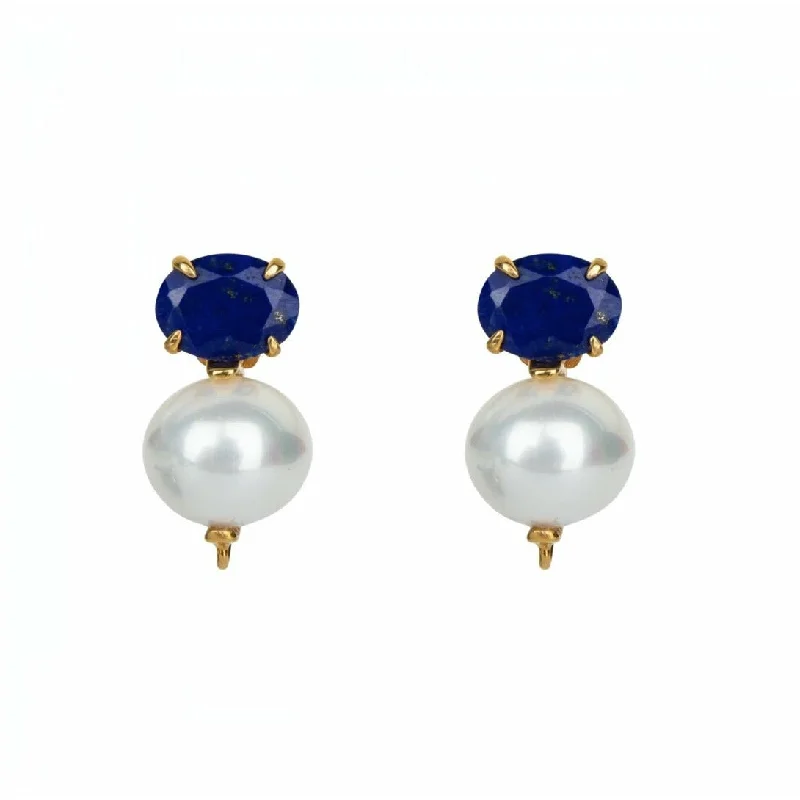 Ladies emerald earrings-Lapis Drops