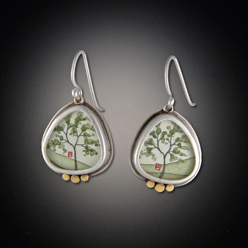 Ladies statement earrings-Organic Spring Maple Earrings