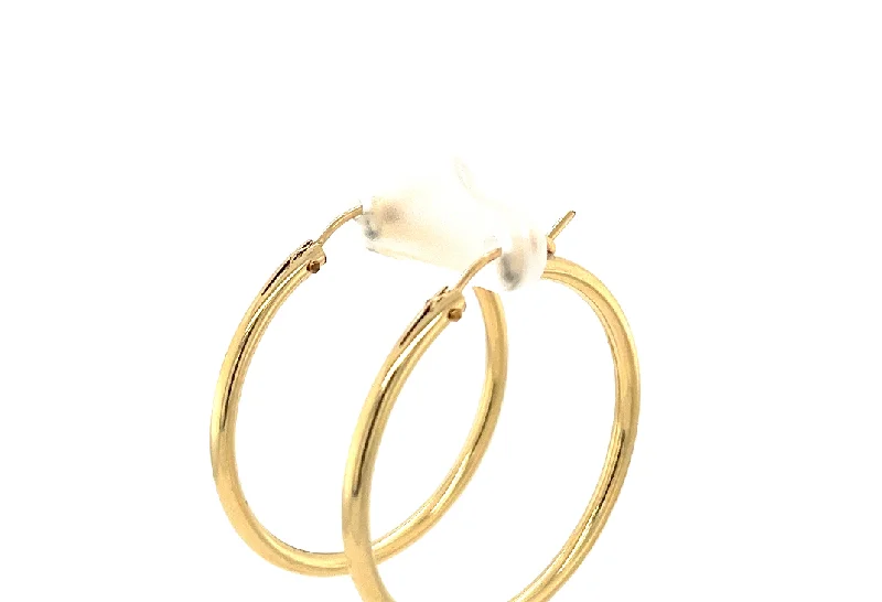 Ladies gold drop earrings-34mm Hoop Earrings