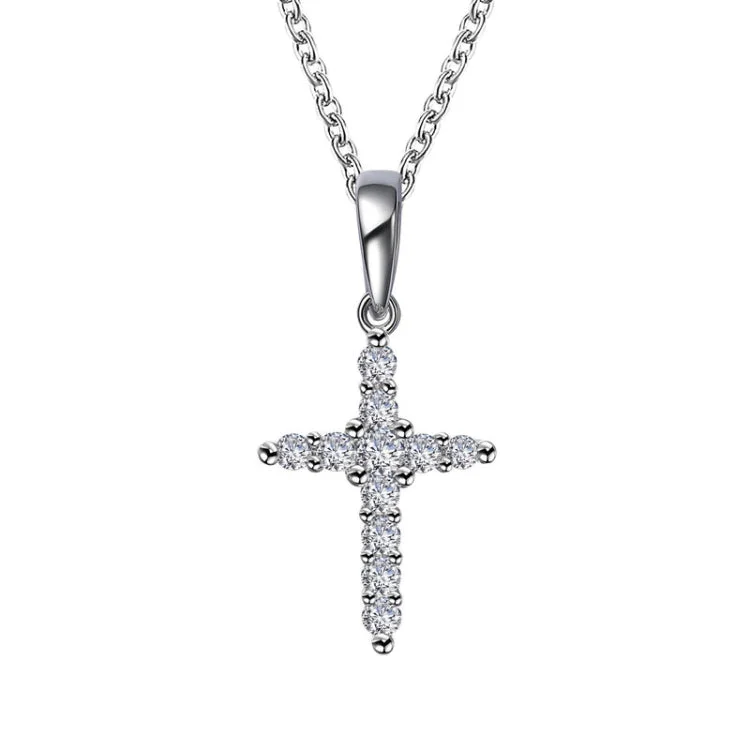 Ladies personalized name necklace-0.33 CTW Cross Pendant Necklace