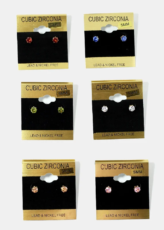 Ladies classic stud earrings-Colorful Rhinestone Earrings