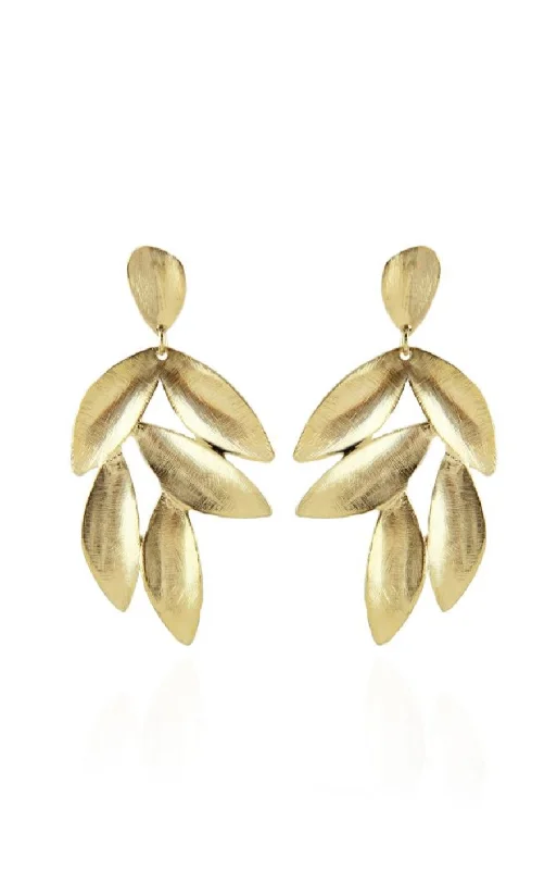 Ladies chic hoop earrings-Gold Leaf