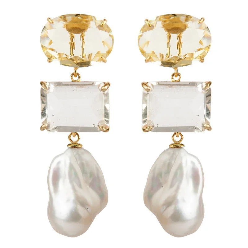 Ladies elegant earrings-Baroque Pearl Drops