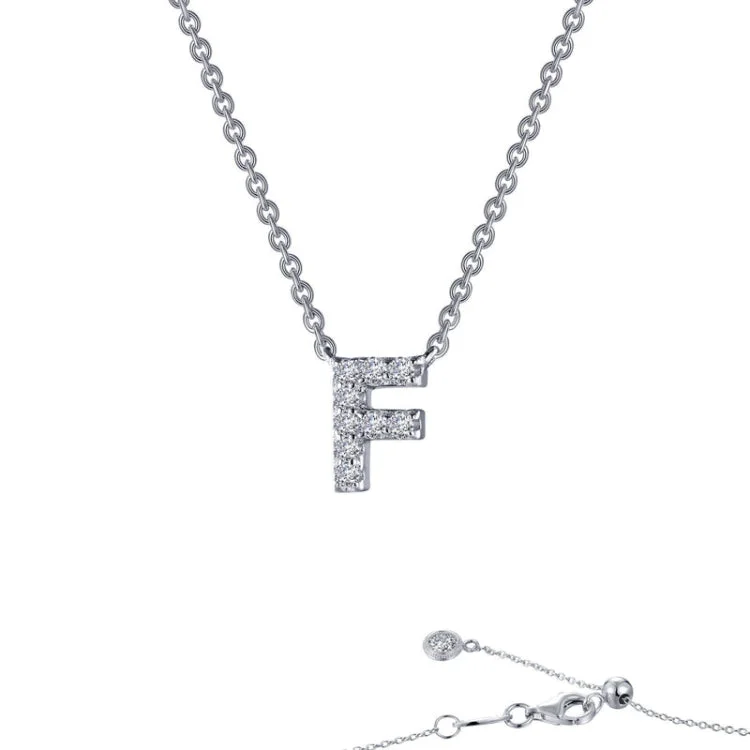 Ladies sleek necklace-Letter F Pendant Necklace