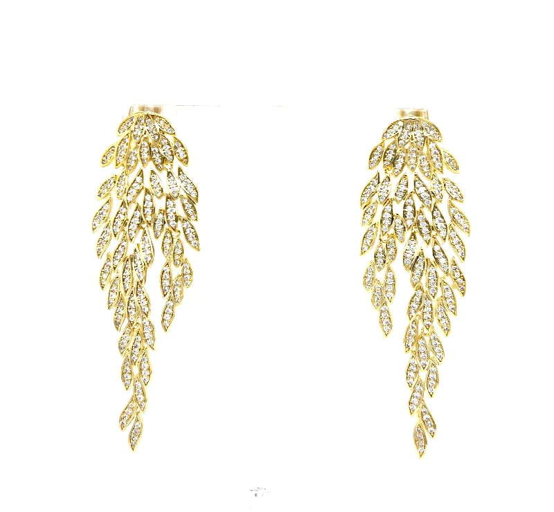 Ladies large statement earrings-Angel Chandelier CZ Earrings