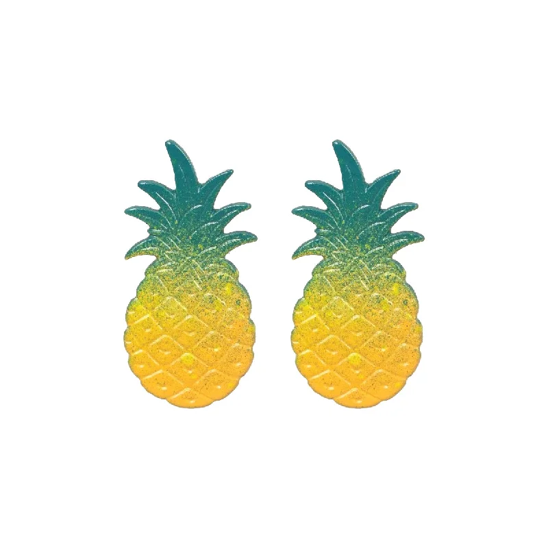 Ladies personalized earrings-Pineapple Earrings