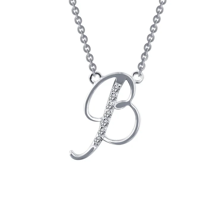 Ladies trendy necklace-Letter B Pendant Necklace