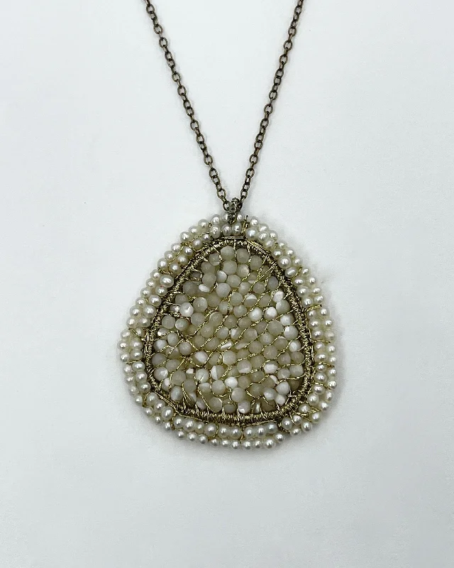 Ladies emerald necklace-Danielle Welmond Seed Pearl Necklace