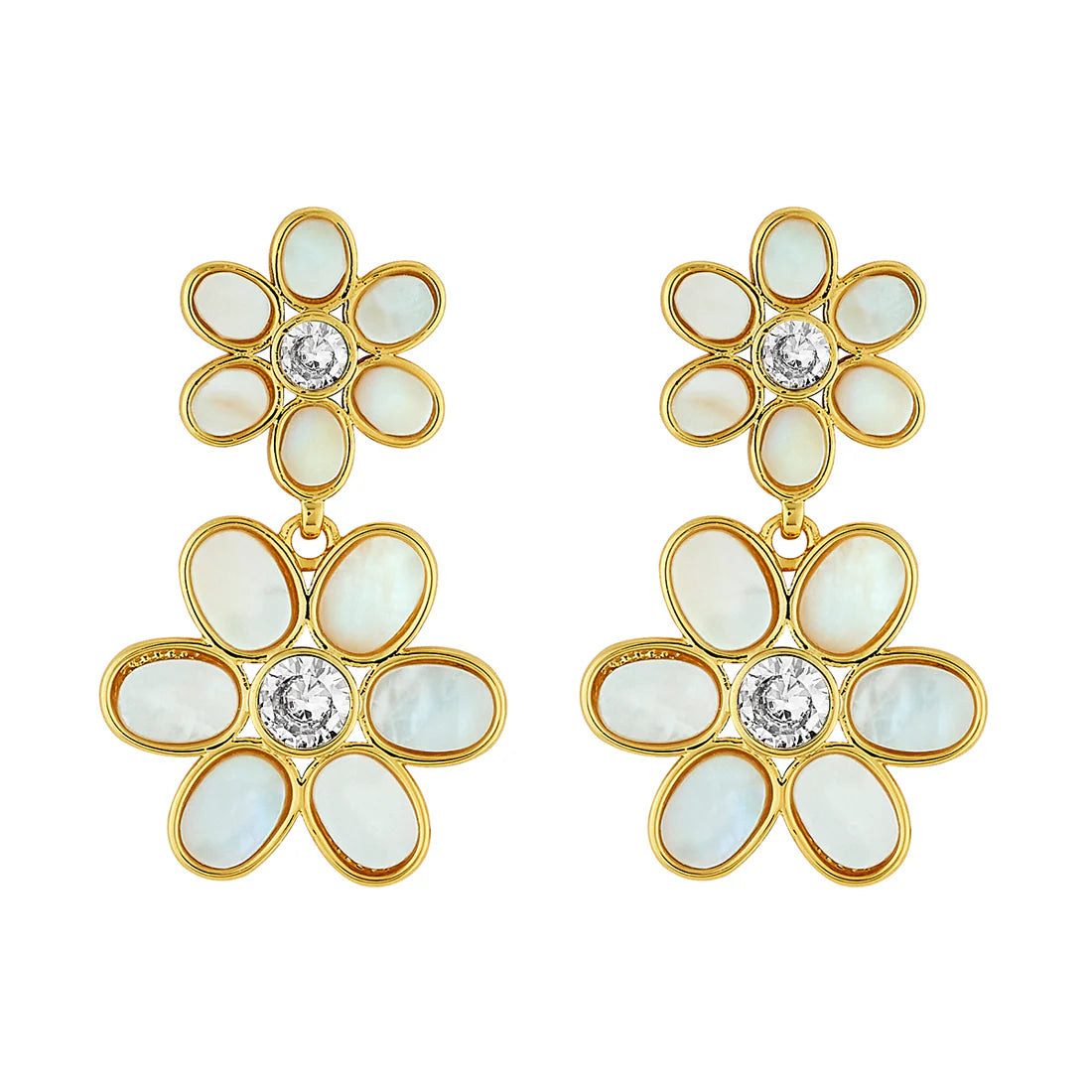 Ladies diamond halo earrings-Daisy Drops