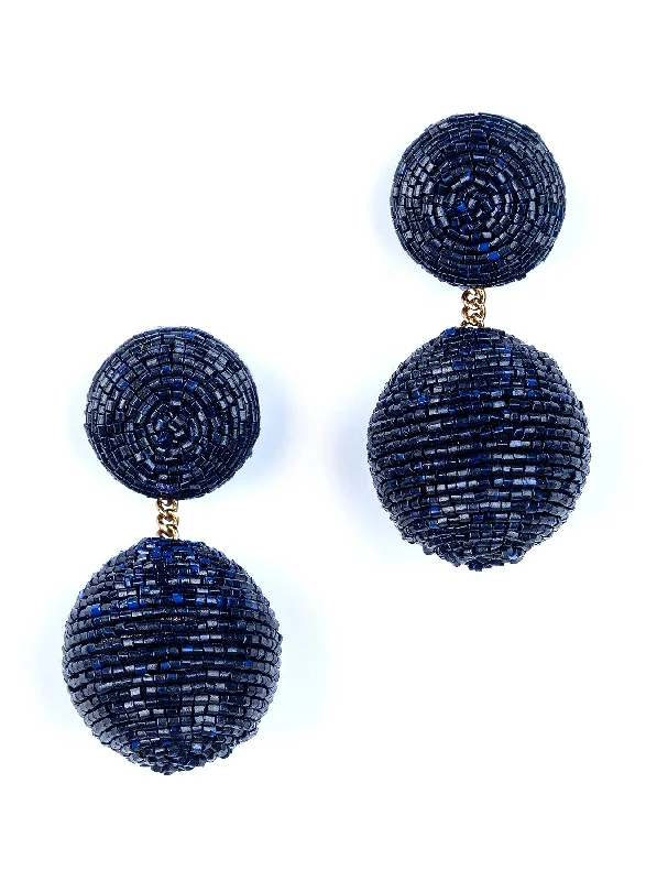 Ladies personalized earrings-Nica Navy