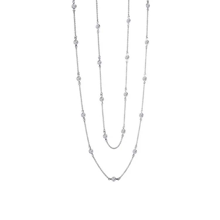 Ladies ruby necklace-Classic Station Necklace