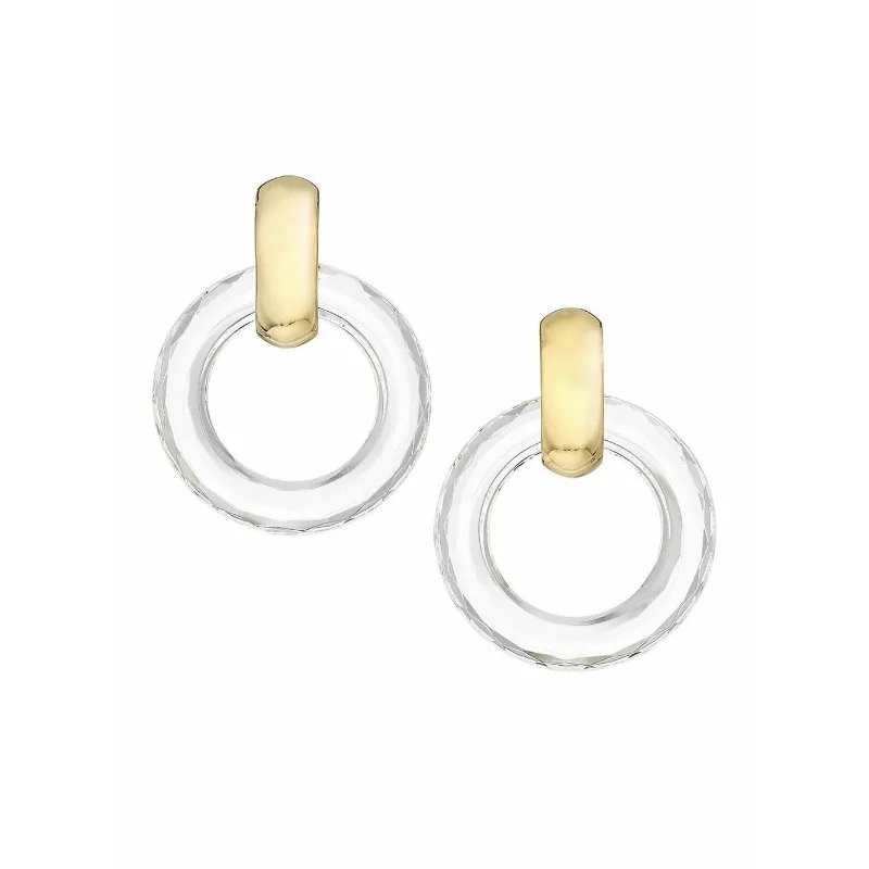 Ladies diamond stud earrings-Lucite Circles