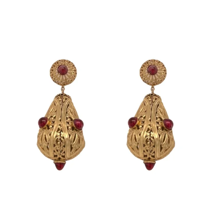 Ladies vintage-inspired earrings-Filigree Drops