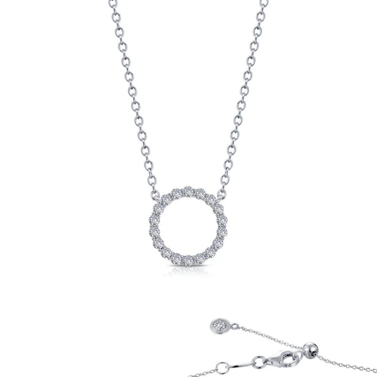 Ladies adjustable necklace-0.63 CTW Open Circle Necklace