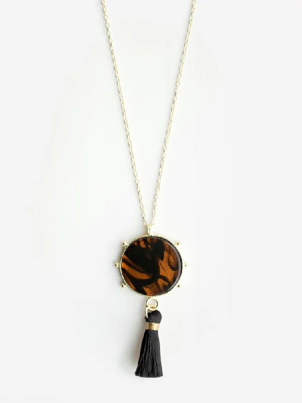 Ladies luxury diamond necklace-Gleam Necklace - Tortoiseshell