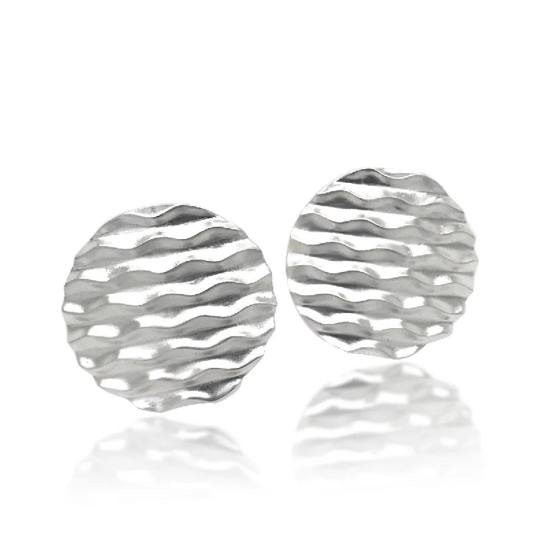 Ladies tropical earrings-Round Desert Wave Clip Earrings