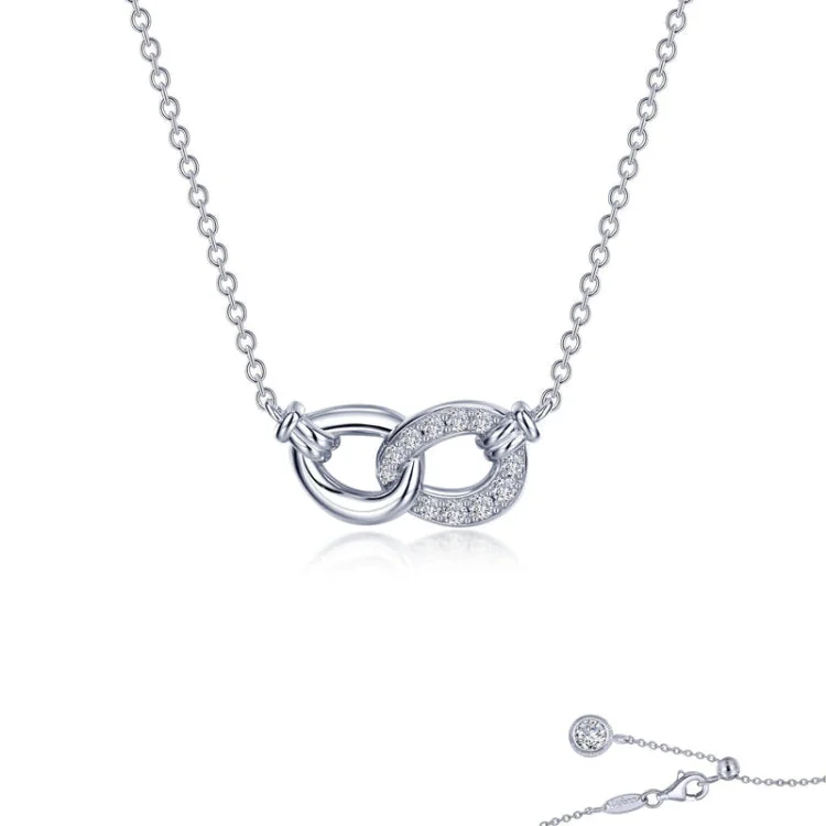 Ladies infinity charm necklace-Interlocking Circles Necklace