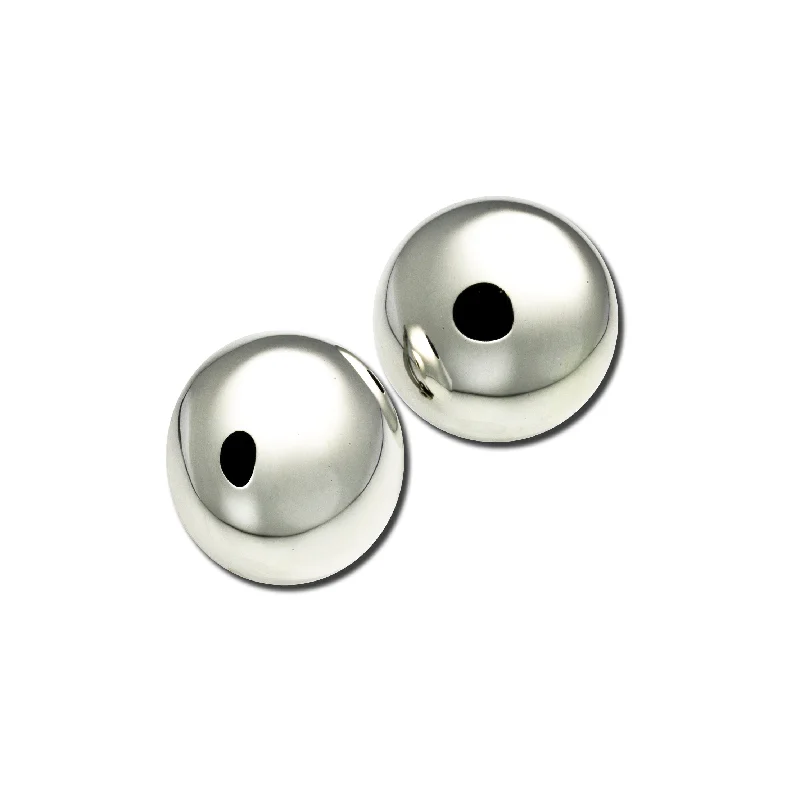 Ladies crystal drop earrings-Classic Button Earring