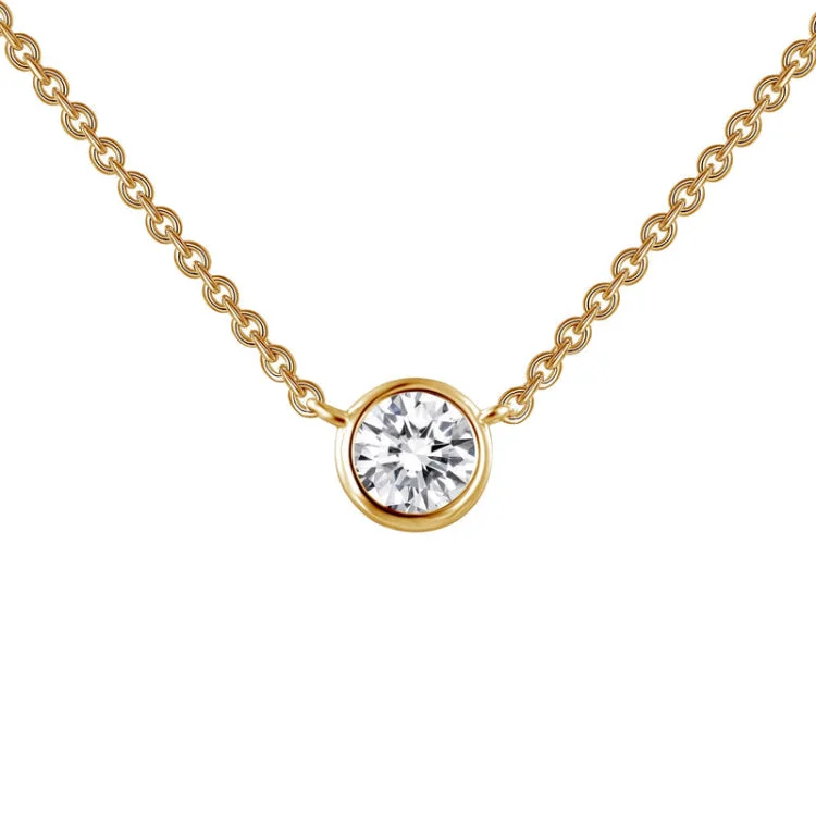 Ladies fashion necklace-0.46 CTW Solitaire Necklace