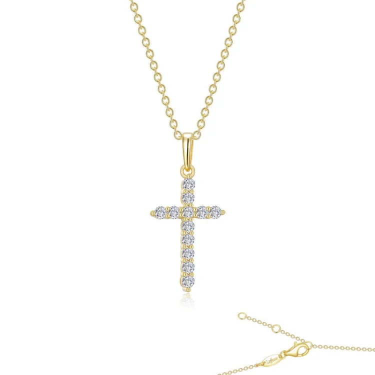 Ladies gold necklace-0.36 CTW Cross Pendant Necklace