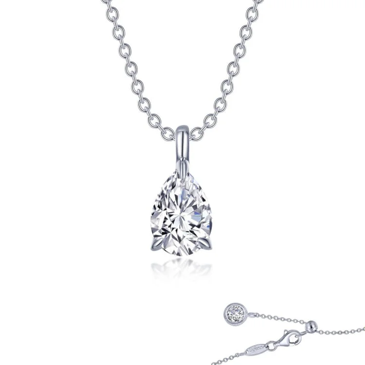 Ladies matching necklace set-Pear-Shaped Solitaire Necklace