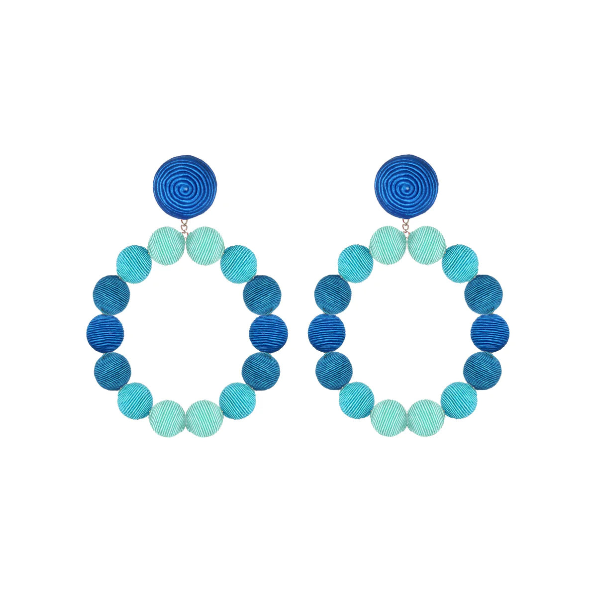 Ladies sapphire earrings-Silk Ombré Sardegna Hoop Blue