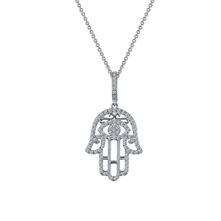 Ladies heart-shaped necklace-Hamsa Pendant Necklace