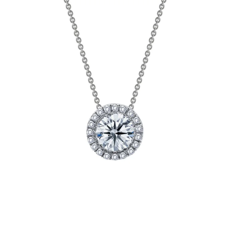 Ladies long necklace-0.63 CTW Halo Necklace