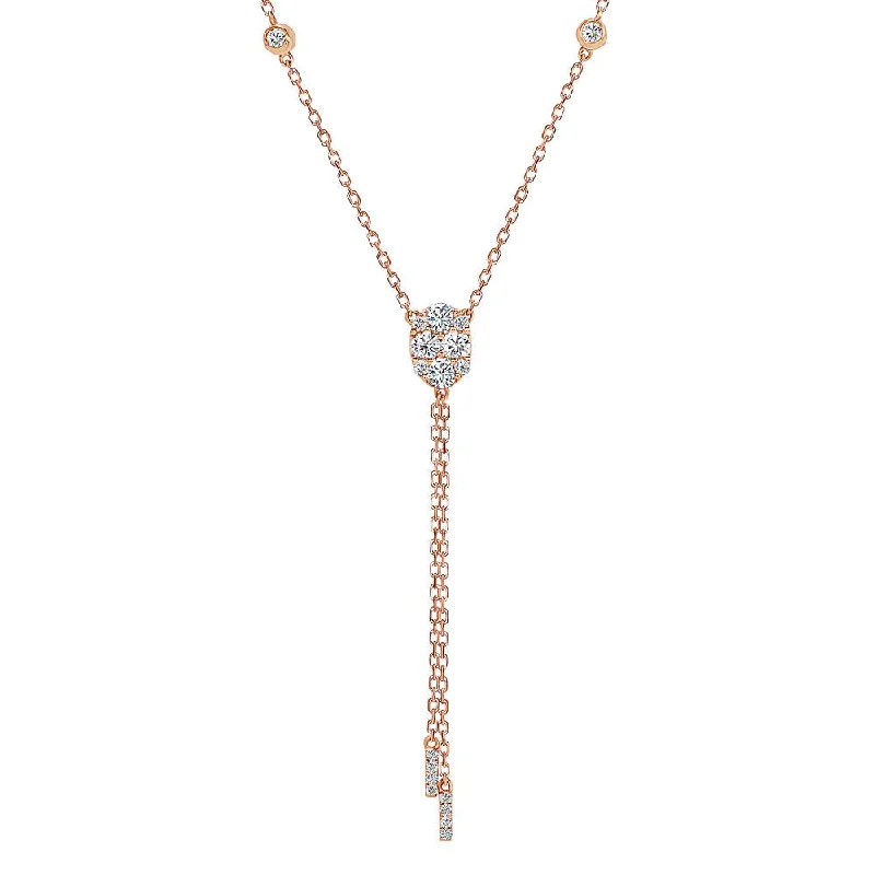 Ladies luxury necklace-Uneek Cascade Collection Yard Lariat Necklace