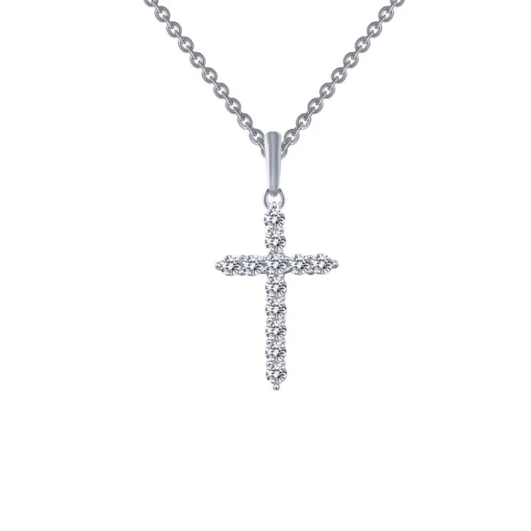 Ladies chain necklace-0.36 CTW Cross Pendant Necklace