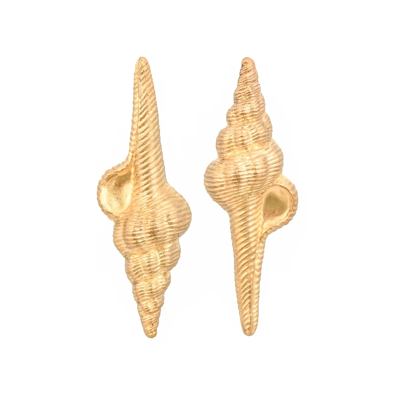 Ladies bold gold earrings-Maurea Shell Earrings