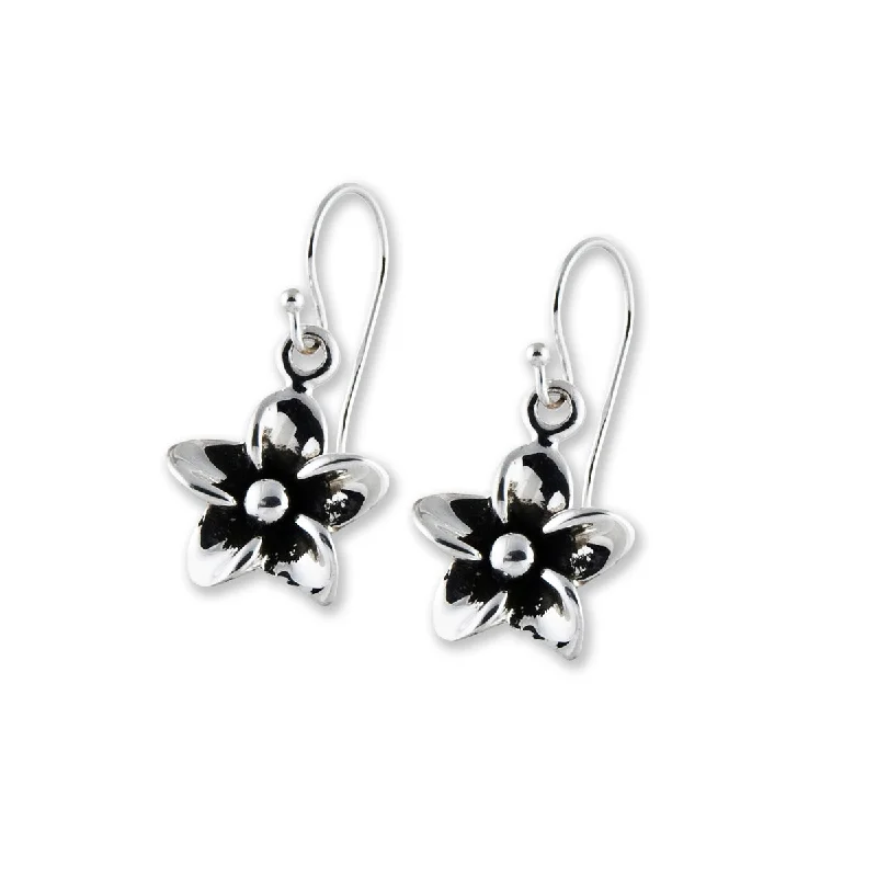 Ladies cuff earrings-Plumeria Flower Drop Earrings