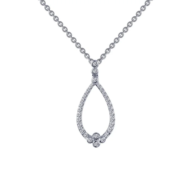 Ladies unique charm necklace-Open Teardrop Necklace