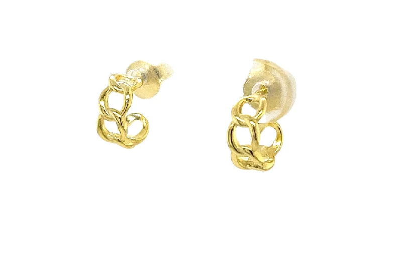 Ladies sparkling stud earrings-Braided Huggie Earrings