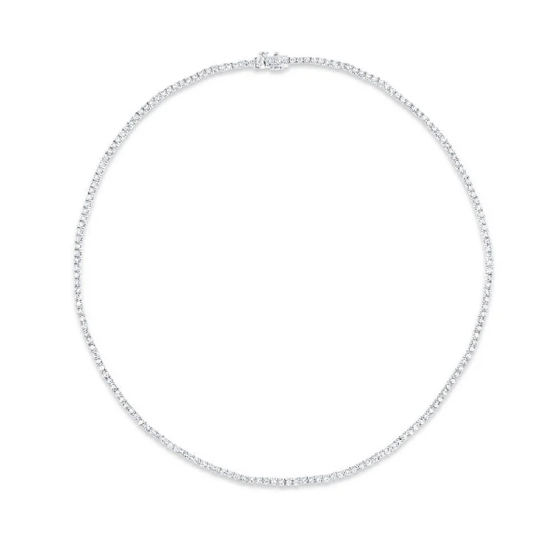 Ladies initial necklace-Uneek Tennis Collection 1-Row Round Diamond Tennis Necklace