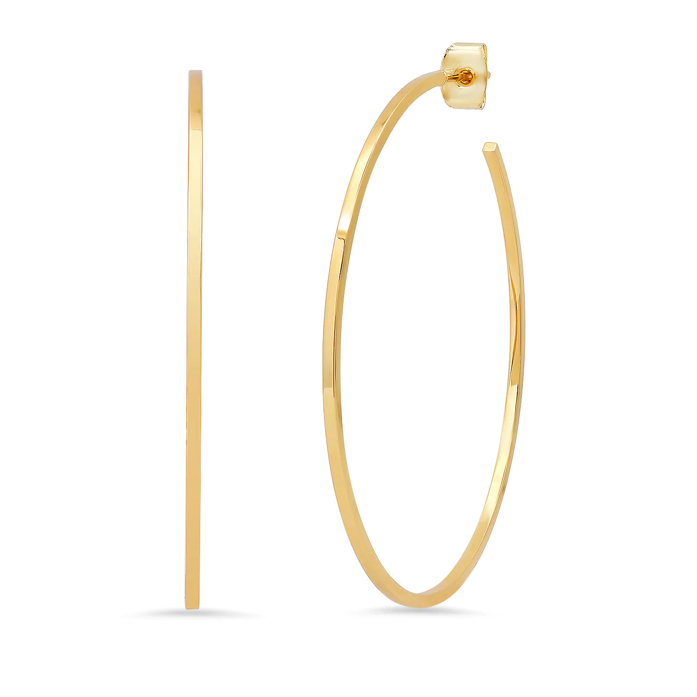 Ladies hoop earrings with diamonds-Sleek XLarge Gold Hoop