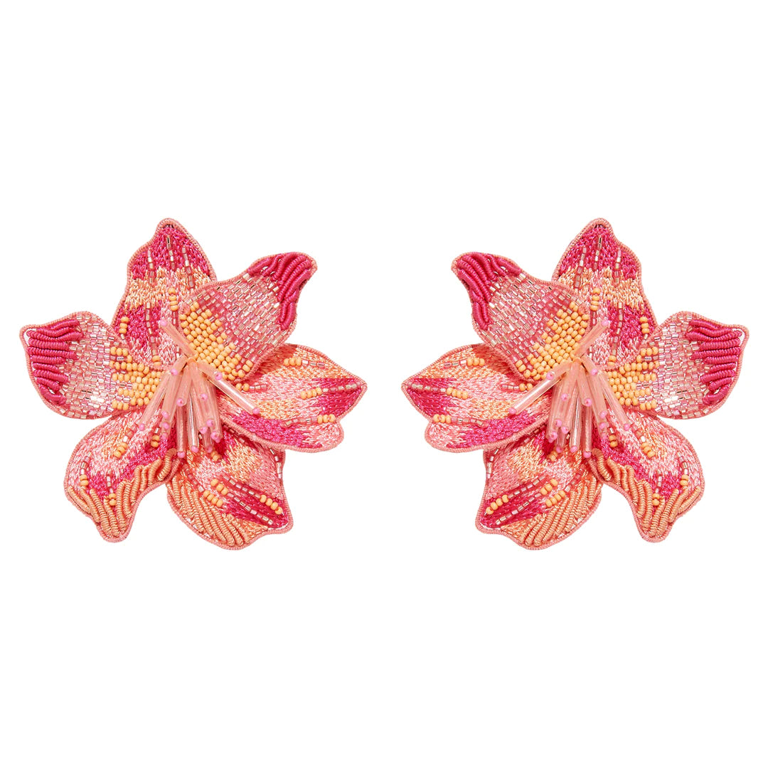 Ladies statement earrings-Margarite Hot Pink