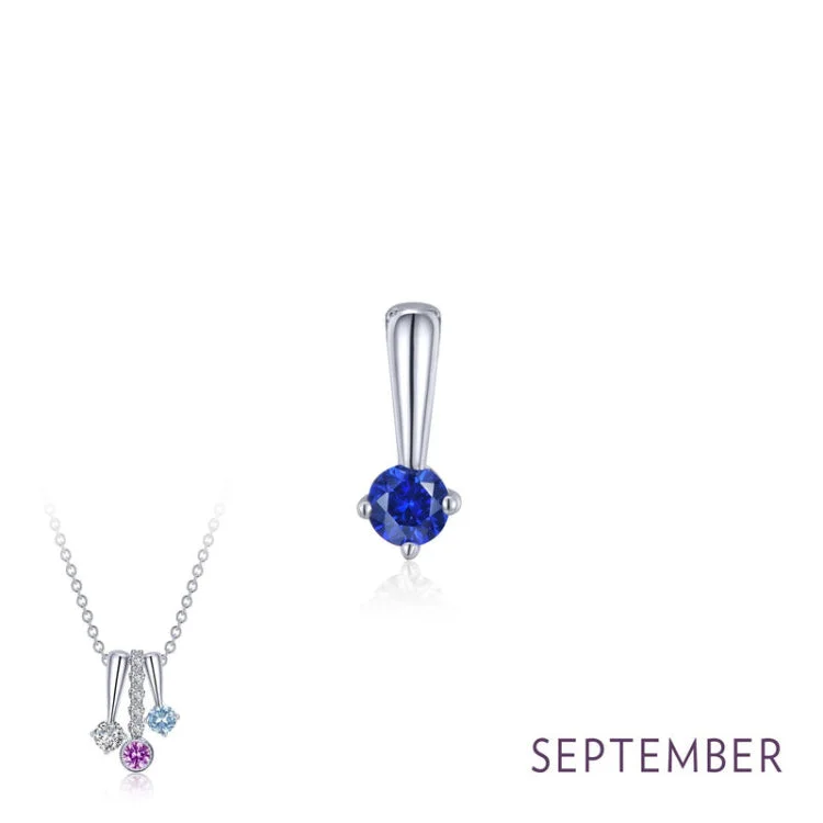 Ladies birthstone necklace-September Birthstone Love Pendant