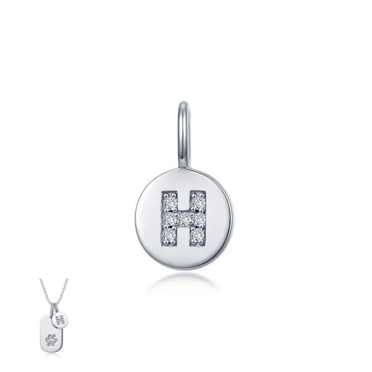 Ladies silver necklace-Letter H Charm