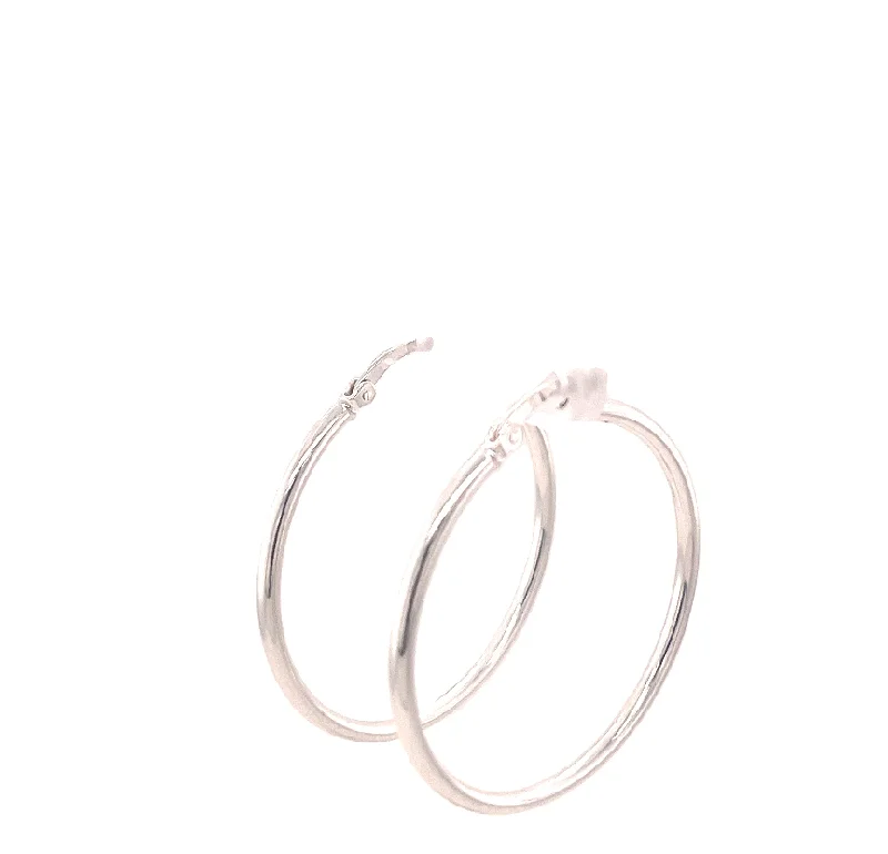 Ladies colorful earrings-35mm Sterling Silver Hoop Earrings